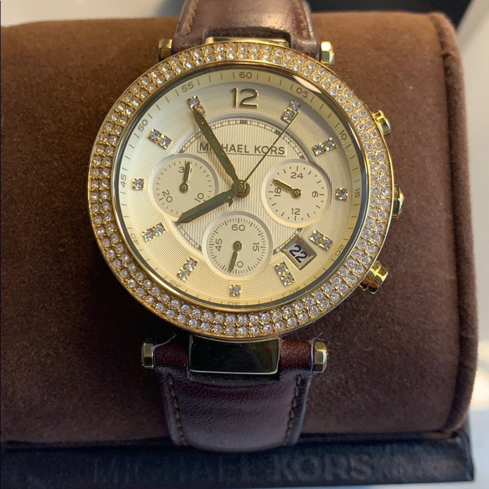 Michael Kors Leather Parker Watch
